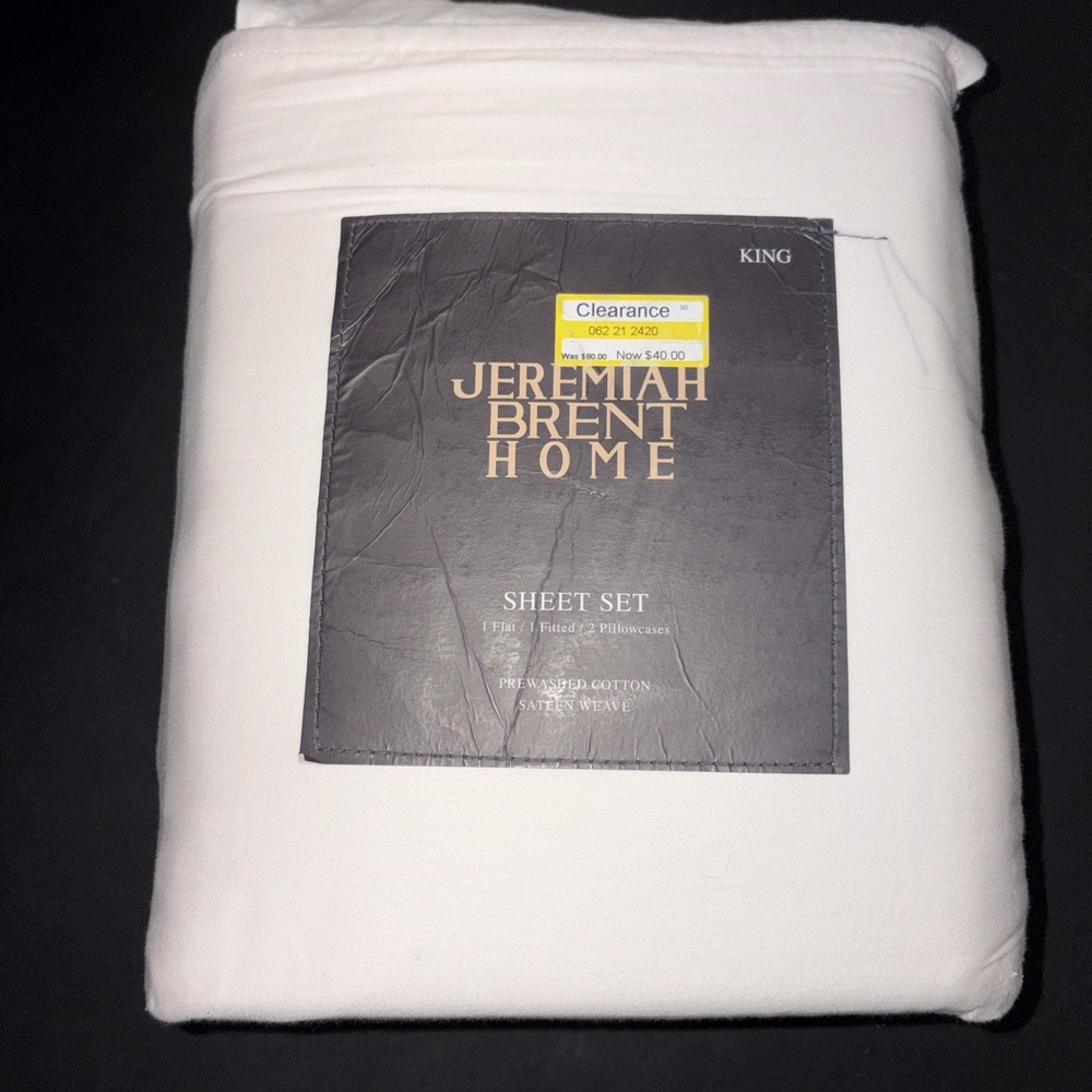 Jeremiah Brent Home Cotton Sateen Weave 4 Piece Sheet Set Size King